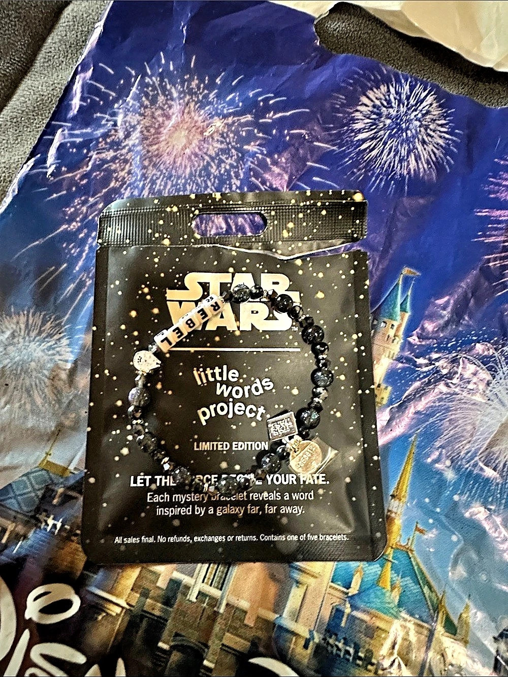 Star Wars Little Words Project Limited Edition Mystery Bracelet Black &